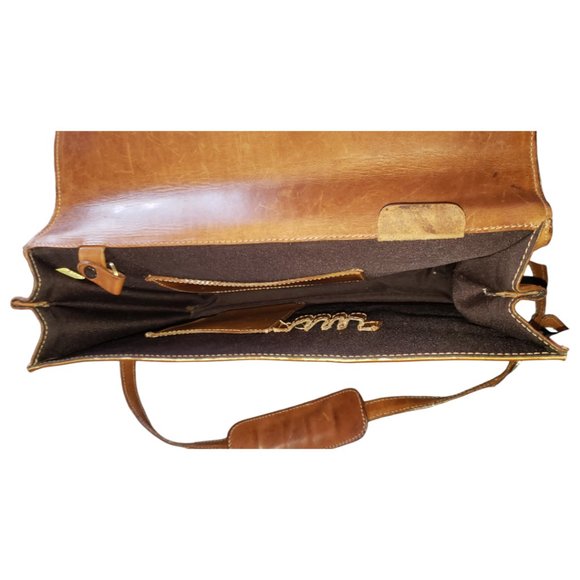 Red Goose Women Brown Leather Laptop Satchel Portfolio Messenger Bag - Picture 8 of 8